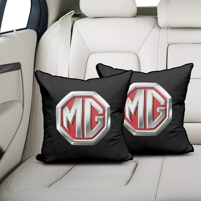 Ashu creation AC_CAR_CUSHION37 H44 Microfibre Solid Sleeping Pillow Pack of 2(Black)