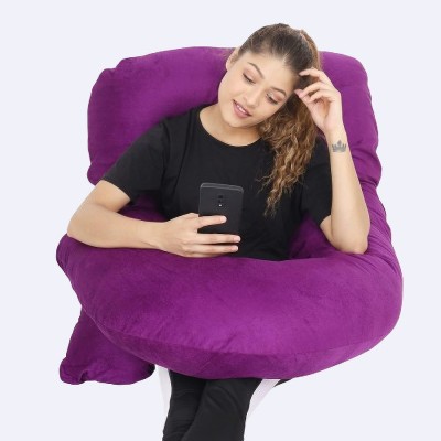 Sanwariya Polyester Fibre Solid Pregnancy Pillow Pack of 1(Purple)