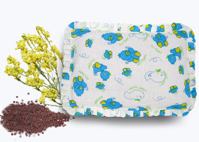 LOGIC PRO Mustard Seeds Baby Pillow Pack of 1 Toons & Characters Cotton Organic Musturd Seed Pillow New Born Baby Rai Pilow(Blue)