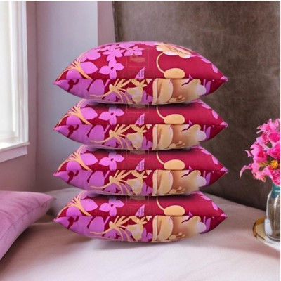 CATHROL Microfibre Abstract Sleeping Pillow Pack of 4(Pink)