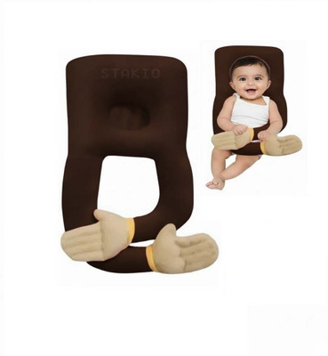 Stakio Microfibre Baby Pillow Pack of 1 Solid(Dark Brown)