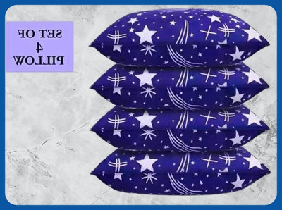 Urmila Creation Cotton Sleeping Pillow Pack of 4 Abstract(Blue)