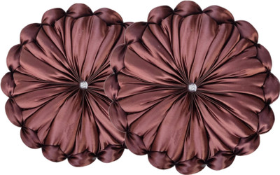 GTX Decorative premium Microfibre Solid Cushion Pack of 2(Brown)