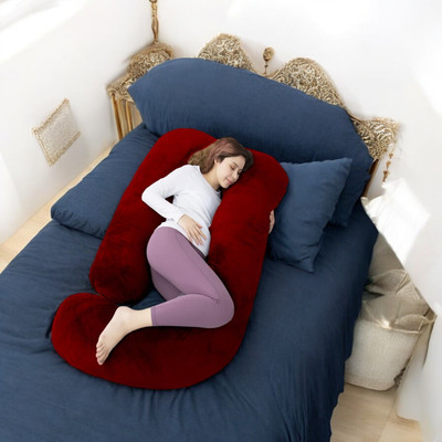 THUKRAN Polyester Fibre Solid Pregnancy Pillow Pack of 1(Maroon)