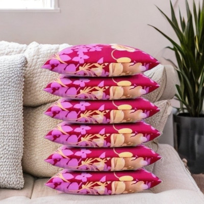CATHROL 004 Microfibre Abstract Sleeping Pillow Pack of 6(Pink)