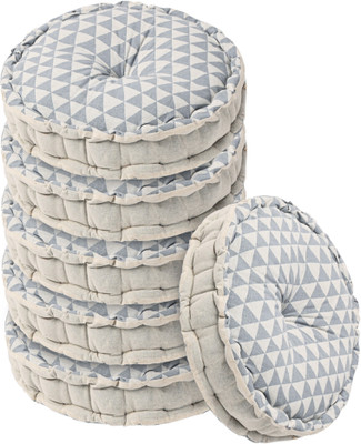 KUBER INDUSTRIES Microfibre Solid Chair Pad Pack of 6(Grey)