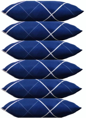 ERANC Polyester Fibre Sleeping Pillow Pack of 6 Solid(Blue)