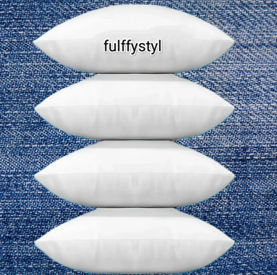 fulffystyl Microfibre Sleeping Pillow Pack of 4 Floral Soft(White)
