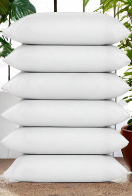 GUNVAR INDIA PRIVATE LIMITED LUXURY Polyester Fibre Solid Sleeping Pillow Pack of 6(White)