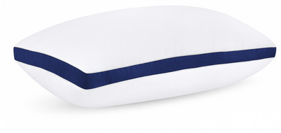 Mom's Moon Premium Gusset Pillow 16x24 Microfibre Solid Sleeping Pillow Pack of 1(Dark Blue)