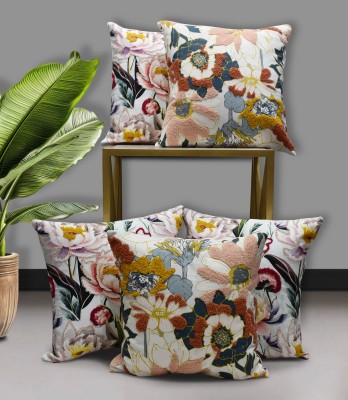 Zenshadecor Cotton Floral Cushion Pack of 5(Multicolor)
