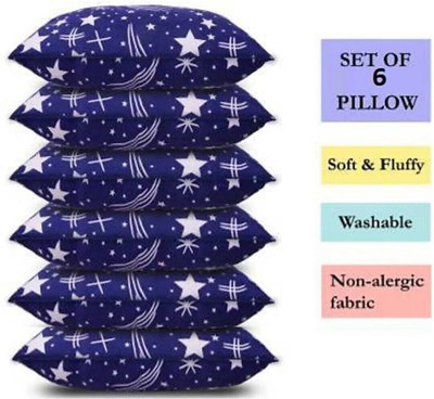 YPOLOIPO Polyester Fibre Sleeping Pillow Pack of 6 Solid LUXURY(Blue)