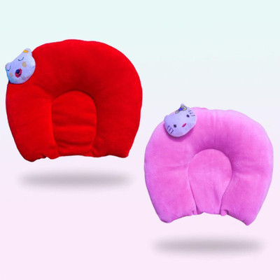 Joynap Cotton Toons & Characters Baby Pillow Pack of 2(Red & Pink)