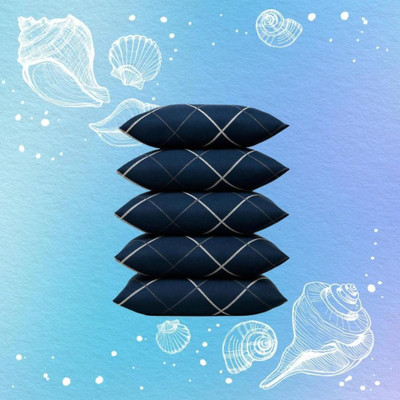 CATHROL Microfibre Abstract Sleeping Pillow Pack of 5(Blue)