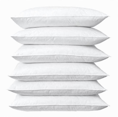 KVASTRA Microfibre Solid Sleeping Pillow Pack of 6(White)