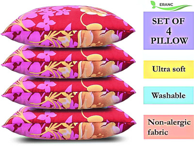 ERANC LUXURY Polyester Fibre Abstract Sleeping Pillow Pack of 4(Pink)