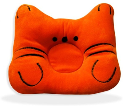 Little Star Polyester Fibre Solid Baby Pillow Pack of 1(Orange)
