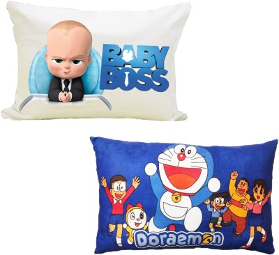 Nitsha Microfibre Toons & Characters Cushion Pack of 2(Baby Boss & Doremon Mno.2)