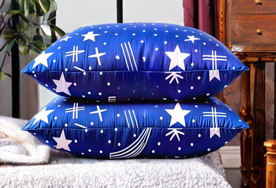 LIPONOS LUXURY Polyester Fibre Abstract Sleeping Pillow Pack of 2(Blue)