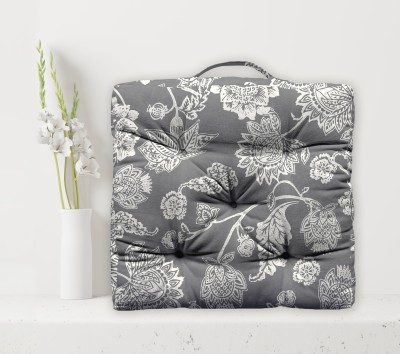 OASIS Cotton Nature Floor Cushion Pack of 1(Grey)