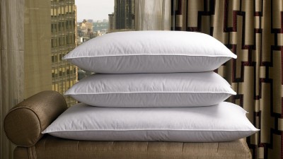 RomancePillow Polyester Fibre Solid Sleeping Pillow Pack of 3(White)