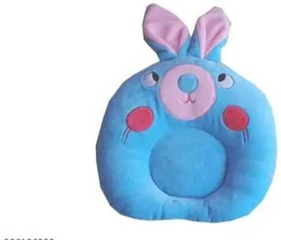 BABYCOOL RABBIT DESIGN O SHAPE PILLOW Mustard Seeds Solid, Smiley Baby Pillow Pack of 1(Light Blue)