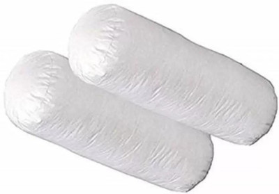 SANJU BROTHER LUXORY Microfibre Solid Bolster Pack of 2(White)