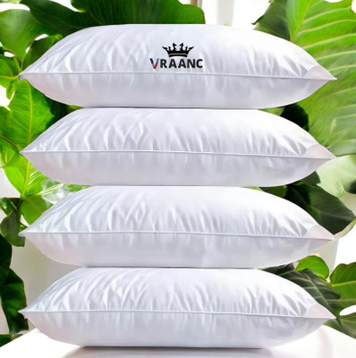 vraanc Luxury Polyester Fibre Abstract Sleeping Pillow Pack of 4(White)