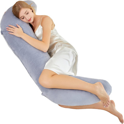 Soo Jaoo Maternity Pillow Polyester Fibre Solid Body Pillow Pack of 1(Grey)