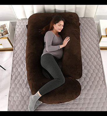 Mojo J SHAPE Microfibre Solid Pregnancy Pillow Pack of 1(Brown)