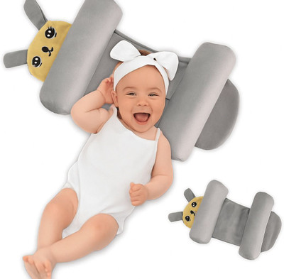 Babeestar Microfibre Baby Pillow Pack of 1 Animals Baby Neck Pillow(Grey)