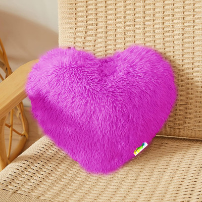 Cozyert Purple pillow Heart Polyester Fibre Solid Cushion Pack of 1(Purple)