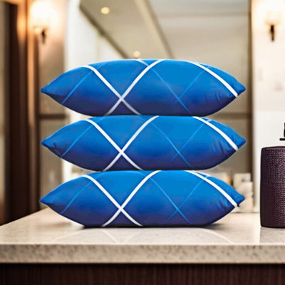 Regnar Microfibre Sleeping Pillow Pack of 3 Solid(Blue)