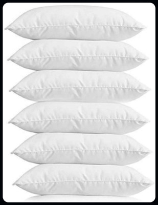 JAYOG ENTERPRISE Sleeping Pillow Set Of 6 Microfibre Solid Sleeping Pillow Pack of 6(White)