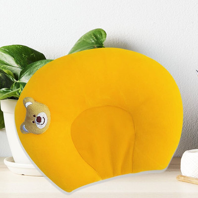 KidVibe Mustard Seeds, Microfibre Baby Pillow Pack of 1 Animals BABY SEED PILLOW, Pillow for Newborn Baby-Round Head Shaping Pillow, 0-12 Months(Yellow)