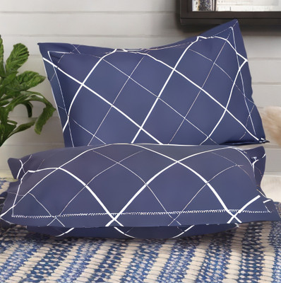 LIPONOS LUXURY Polyester Fibre Abstract Sleeping Pillow Pack of 2(Blue)