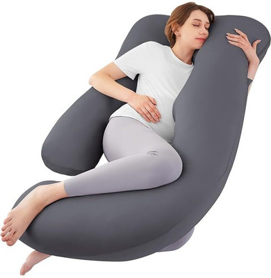Mojo J SHAPE Microfibre Solid Pregnancy Pillow Pack of 1(Grey)
