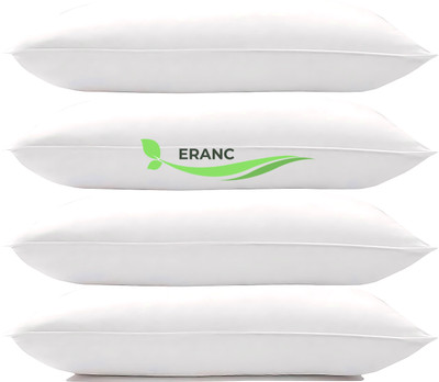 ERANC LUXURY Polyester Fibre Abstract Sleeping Pillow Pack of 4(White)