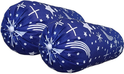 BHEBHA Microfibre Abstract Bolster Pack of 2(blue 131)