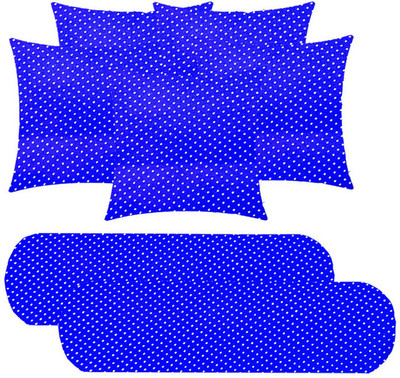 SANJU BROTHER 2 Bolester 5 Cushion Microfibre Abstract Bolster Pack of 7(Dark Blue)