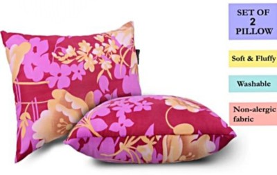 GUNVAR INDIA PRIVATE LIMITED LUXURY Polyester Fibre Abstract Sleeping Pillow Pack of 2(Pink)