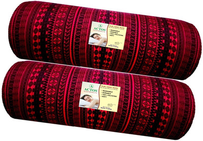 ACTOS Microfibre Geometric Bolster Pack of 2(Maroon2)