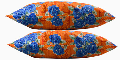 Navi collection Microfibre Abstract Sleeping Pillow Pack of 2(ORENGE CHECK)