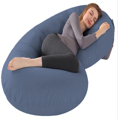 THUKRAN Microfibre Solid Pregnancy Pillow Pack of 1(Dark Blue)