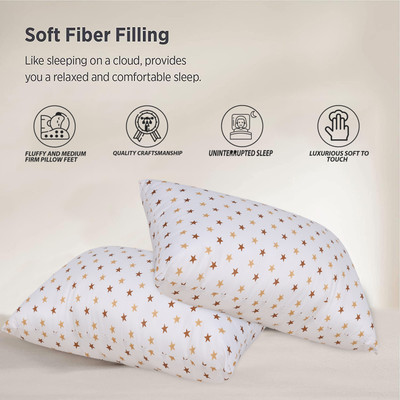 JDX Polyester Fibre Nature Sleeping Pillow Pack of 2(White)