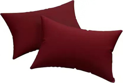 Pisaganj Microfibre Solid Sleeping Pillow Pack of 2(Red)