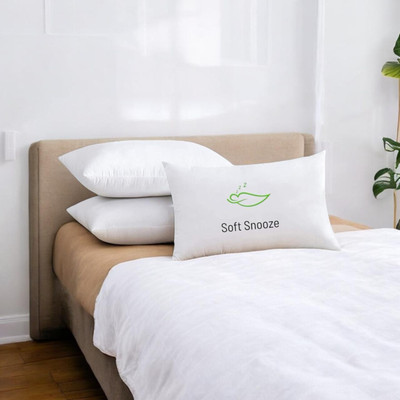 SOFT SNOOZE Soft Luxury Microfibre Solid Sleeping Pillow Pack of 3(White)