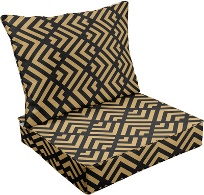 Vargottam Foam Geometric Chair Pad Pack of 2(Yellow1)
