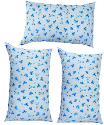 brightjex Microfibre Solid Sleeping Pillow Pack of 3(Blue Flowers)
