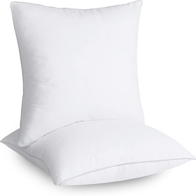 KUBER INDUSTRIES Microfibre Solid Cushion Pack of 2(White)